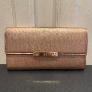 Cartier Champagne Gold Metallic Love Collection Long Wallet w/ COA Vintage